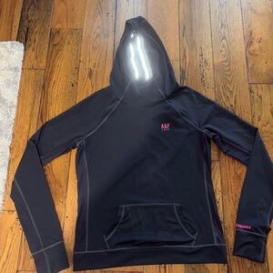 Abercrombie & Fitch Black Crewneck Women’s Hoodie with Pink Logo Size L